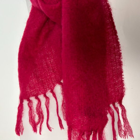 John Hanly Ireland Red‎ Wool Scarf - Picture 6 of 9